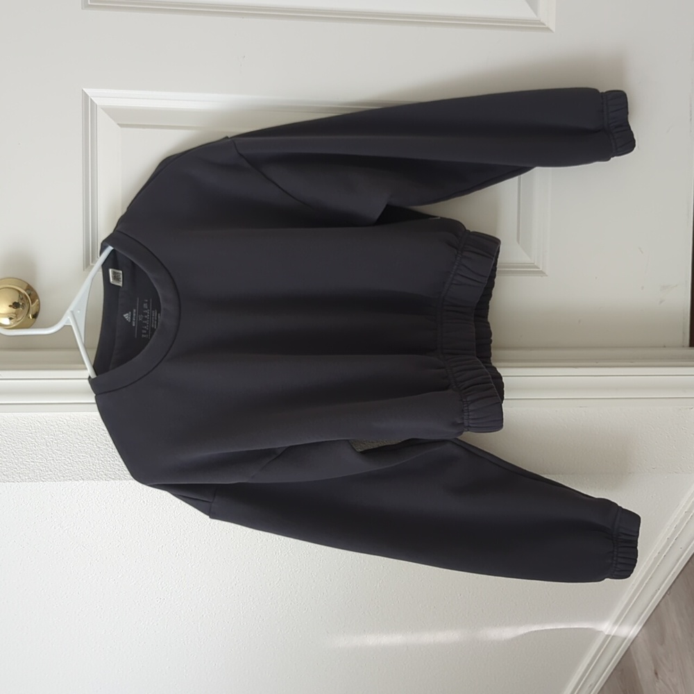 Adidas Studio Lounge Loose Fit Sweatshirt in Color Carbon and Size XS